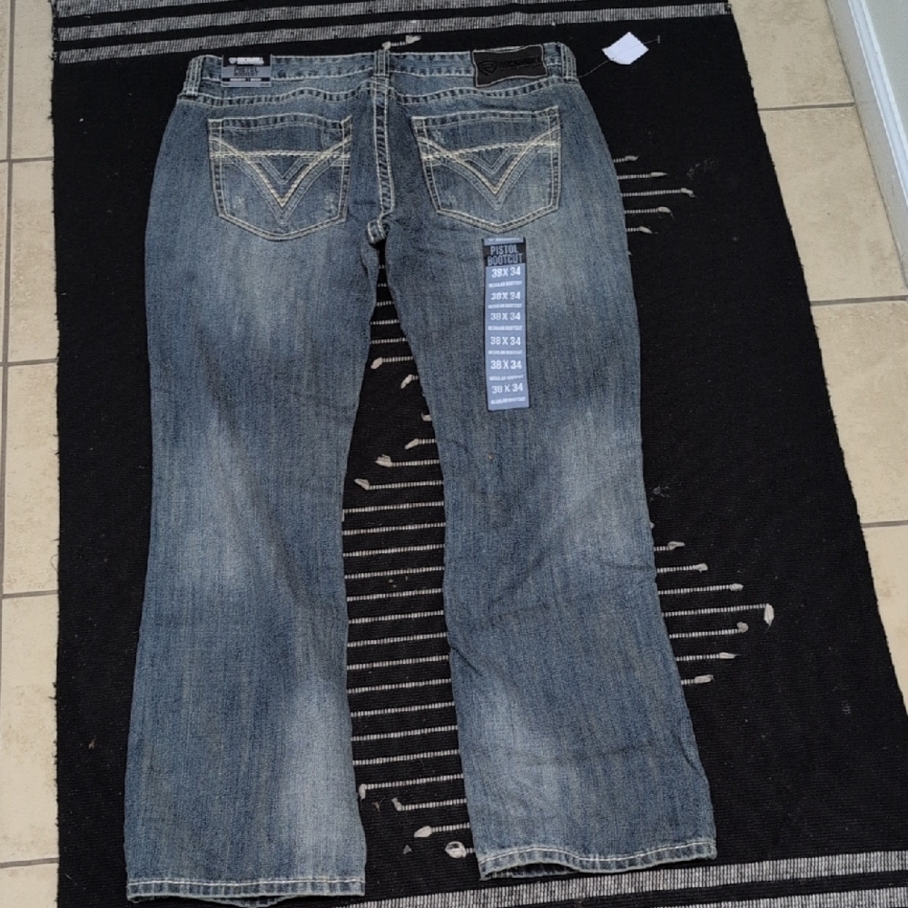 Rock&Roll Denim Classic Blue Bootcut Jeans - Picture 4 of 5